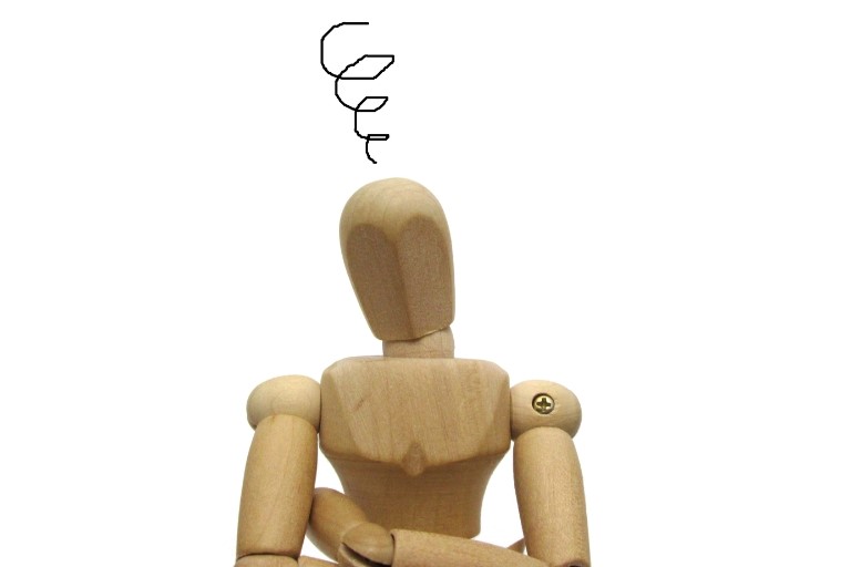 RPAエンジニアが「やめとけ」と言われる理由のイメージ図‐木の人形が腕組みして困っている様子